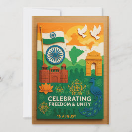 Freiheit und Einheit - Indien Karte feiern