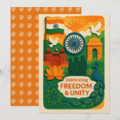 Freiheit und Einheit - Indien Karte feiern (Vorne/Hinten)