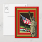 Freiheit und Flagge Postkarte (Vorne/Hinten)