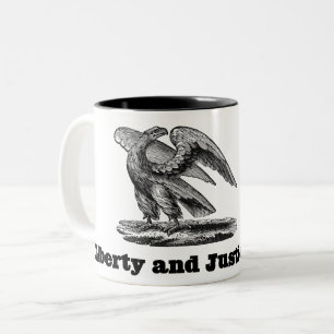 Freiheit und Gerechtigkeit Eagle Americana Patriot Zweifarbige Tasse