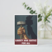 Freiheit und Gerechtigkeit für alle — Pro-Gewerksc Postkarte (Stehend Vorderseite)