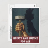 Freiheit und Gerechtigkeit für alle — Pro-Gewerksc Postkarte (Vorne/Hinten)