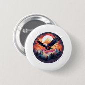 Freiheit und Kraft - Impressiver Adler Button (Vorne & Hinten)