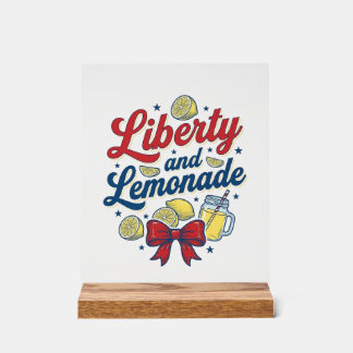 Freiheit und Limonade Patriotische Zitrone Vektor- Acrylschild