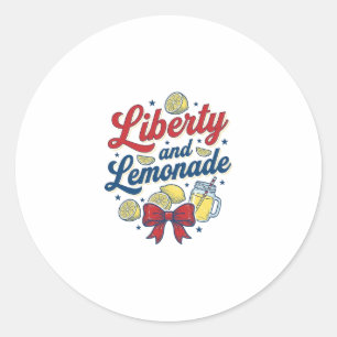 Freiheit und Limonade Patriotische Zitrone Vektor- Runder Aufkleber
