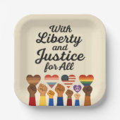 Freiheit und Recht für alle Protestfreiheit Pappteller (Vorderseite)