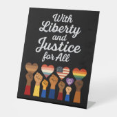 Freiheit und Recht für alle Protestfreiheit Sockelschild (Vorderseite)