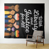 Freiheit und Recht für alle Protestfreiheit Wandteppich (Beispiel (Horizontal))