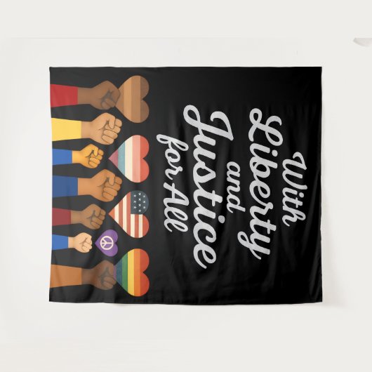 Freiheit und Recht für alle Protestfreiheit Wandteppich (Vorderseite (Horizontal))