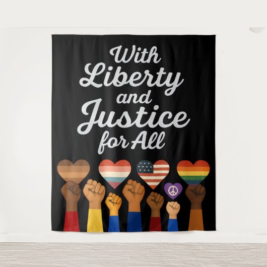 Freiheit und Recht für alle Protestfreiheit Wandteppich (Vorderseite)