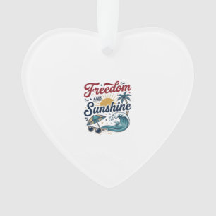Freiheit Und Sonnenschein Vintage Strand Shirt Des Ornament