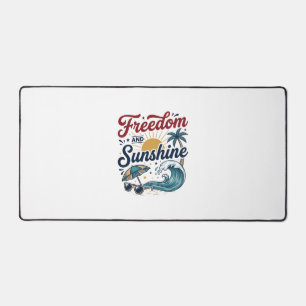 Freiheit Und Sonnenschein Vintage Strand Shirt Des Schreibtischunterlage