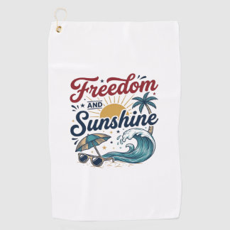 Freiheit Und Sonnenschein Vintage Strand T-Shirt D Golfhandtuch