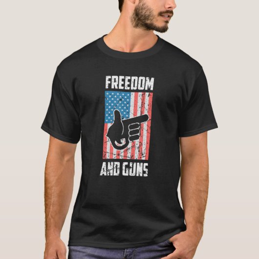 Freiheit und Waffen Pro America Pro Guns Pro Freih T-Shirt (Vorderseite)