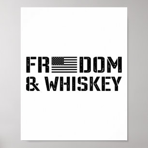 Freiheit Und Whisky - 4. Juli USA-Flagge Lustig M Poster