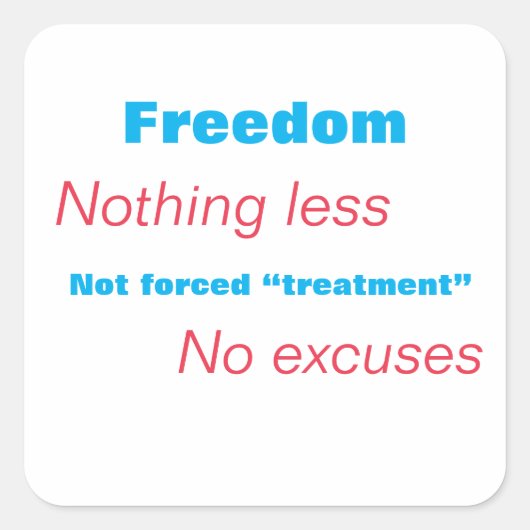 Freiheit vom Aufkleber für die Inhaftierung (Vorderseite)