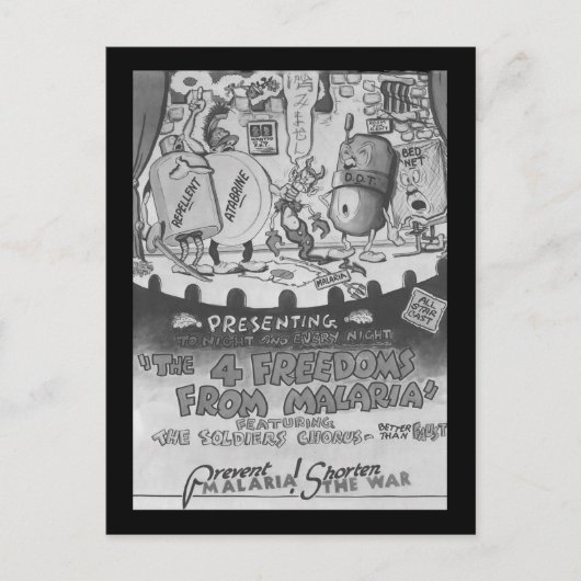 Freiheit von Malaria Repellent Moskitos Postkarte (Vorderseite)