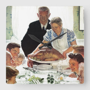 Freiheit von wollen quadratische wanduhr