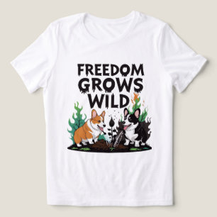 Freiheit wächst wild – Gruseliger Corgi-Gartenbau- Tri-Blend Shirt