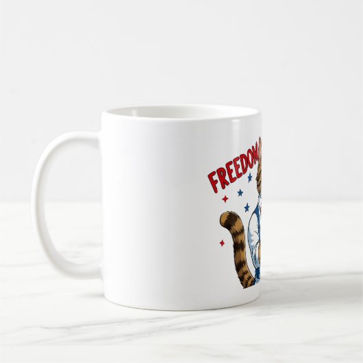 Freiheit wird serviert - Funny Cat Kellner Tasse (Links)