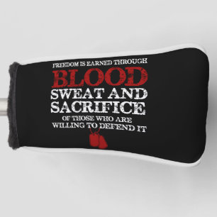 Freiheit wird verdient Blut schwitzen und Opfer vo Golf Headcover