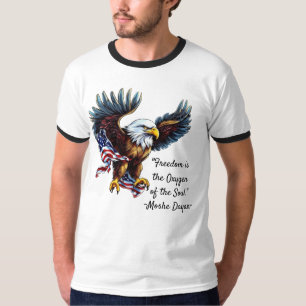"Freiheit" Zitat mit amerikanischem Adler und Fahn T-Shirt
