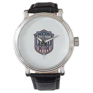 Freiheit zuerst USA 1776 Patriotic Shield T-Shirt Armbanduhr