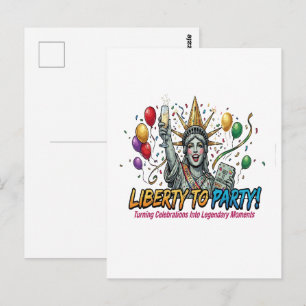 Freiheit zur Party Statue of Liberty-Feier  Postkarte