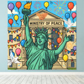 Freiheit zwischen Frieden und Krieg Leinwanddruck (Insitu (Holzboden))