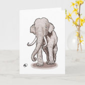 "Freiheits-" Elefant-Gruß-Karte Karte (Gelbe Blume)