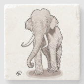 Freiheits-Elefant Steinuntersetzer (Vorderseite)