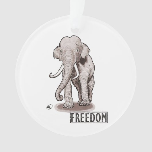 "Freiheits-" Elefant-Weihnachtsverzierung Ornament (Vorderseite)