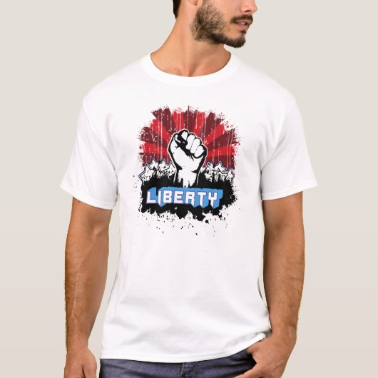 Freiheits-Faust mit Logo T-Shirt (Vorderseite)
