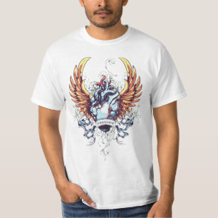 Freiheits-Herz-Tätowierungs-Art T-Shirt
