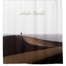 Freiheits-Mann im Wüsten-Ozean-Himmel irgendein Duschvorhang