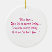 Freiheits-Pferderosa-Anhänger Keramik Ornament (Hinten)