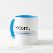 Freiheits-Status-Aktualisierungs-Tasse Tasse (Vorderseite Links)