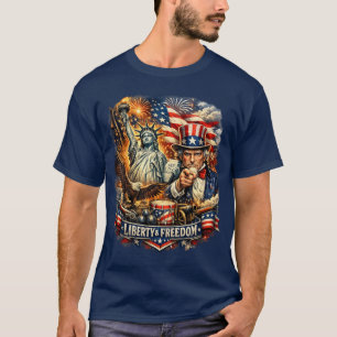 Freiheits-T-Shirt mit Statue of Liberty & Uncle Sa T-Shirt