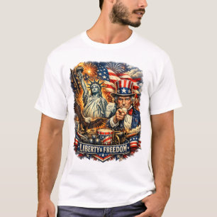 Freiheits-T-Shirt mit Statue of Liberty & Uncle Sa T-Shirt