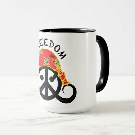Freiheits-Tasse (Wecker; Pirat Bandana; ) Tasse (VorderseiteRechts)