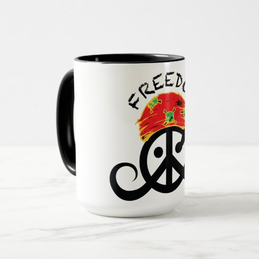 Freiheits-Tasse (Wecker; Pirat Bandana; ) Tasse (Vorderseite Links)
