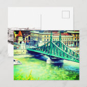 Freiheitsbrücke - Budapest - Malerei Postkarte (Vorne/Hinten)