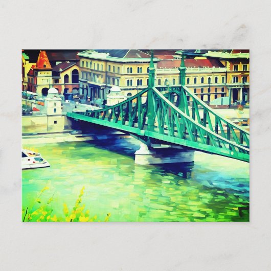 Freiheitsbrücke - Budapest - Malerei Postkarte (Vorderseite)