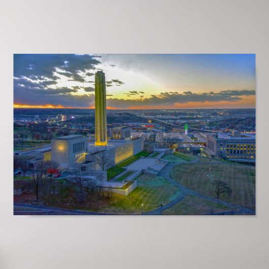 Freiheitsdenkmal bei Sunset, Kansas City, Missouri Poster (Vorne)