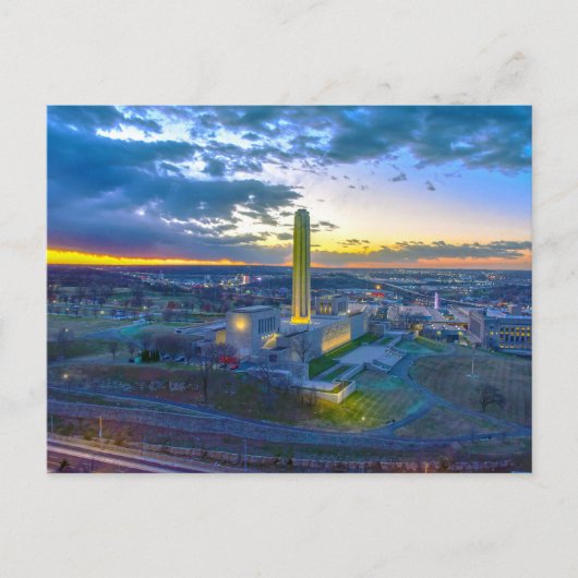 Freiheitsdenkmal bei Sunset, Kansas City, Missouri Postkarte (Vorderseite)