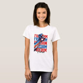 Freiheitsfaust USA-Flagge Power-Display T-Shirt (Vorne ganz)
