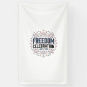 Freiheitsfeier 4. Juli Patriotisches Hemd Design Banner (Vertikal)
