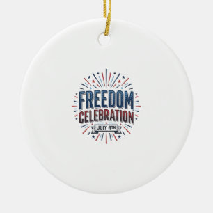 Freiheitsfeier 4. Juli Patriotisches Shirt-Design Keramik Ornament