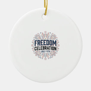 Freiheitsfeier 4. Juli Patriotisches T-Shirt-Desig Keramik Ornament