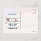 Freiheitsfeuerwerke 4. Juli Party Einladung Postkarte (Rückseite)